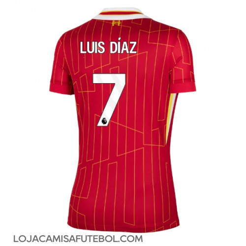 Camisa de Futebol Liverpool Luis Diaz #7 Equipamento Principal Mulheres 2024-25 Manga Curta